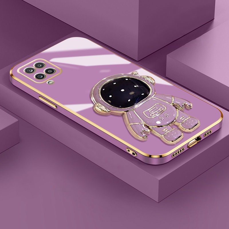 Casing Ponsel untuk Samsung A12 5G M12 F12 A11 M11 Case astronot dudukan ponsel Casing desain baru K