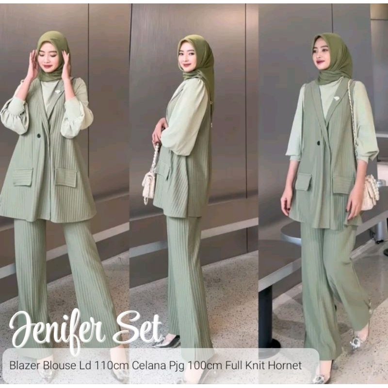 Setelan Blazer Wanita 1 Set  Terbaru 2023 Setcelan Blezerr Dewasa Hijab Setcell  Murah Bahan Oneset 