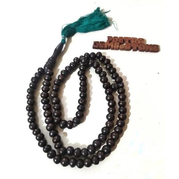 TASBIH KAYU GAHARU HITAM 10MM 99BUTIR ASLI WANGI KHAS GAHARU KALIMANTA