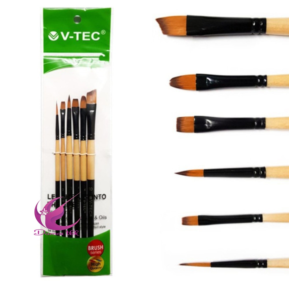 

Kuas Lukis Set isi 6 V-Tec - Brush A0520 Set 6