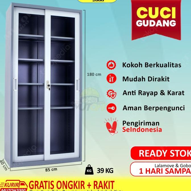 

Best Seller Lemari Arsip Lemari Besi Filling Cabinet - Pintu Sliding Kaca Geser Stok Terbatas