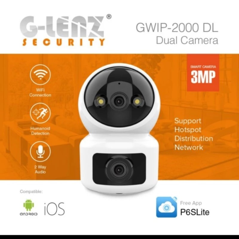 IP CAMERA GLENZ CCTV WIFI DUAL CAMERA 3MP INDOOR GWIP-2000-DL