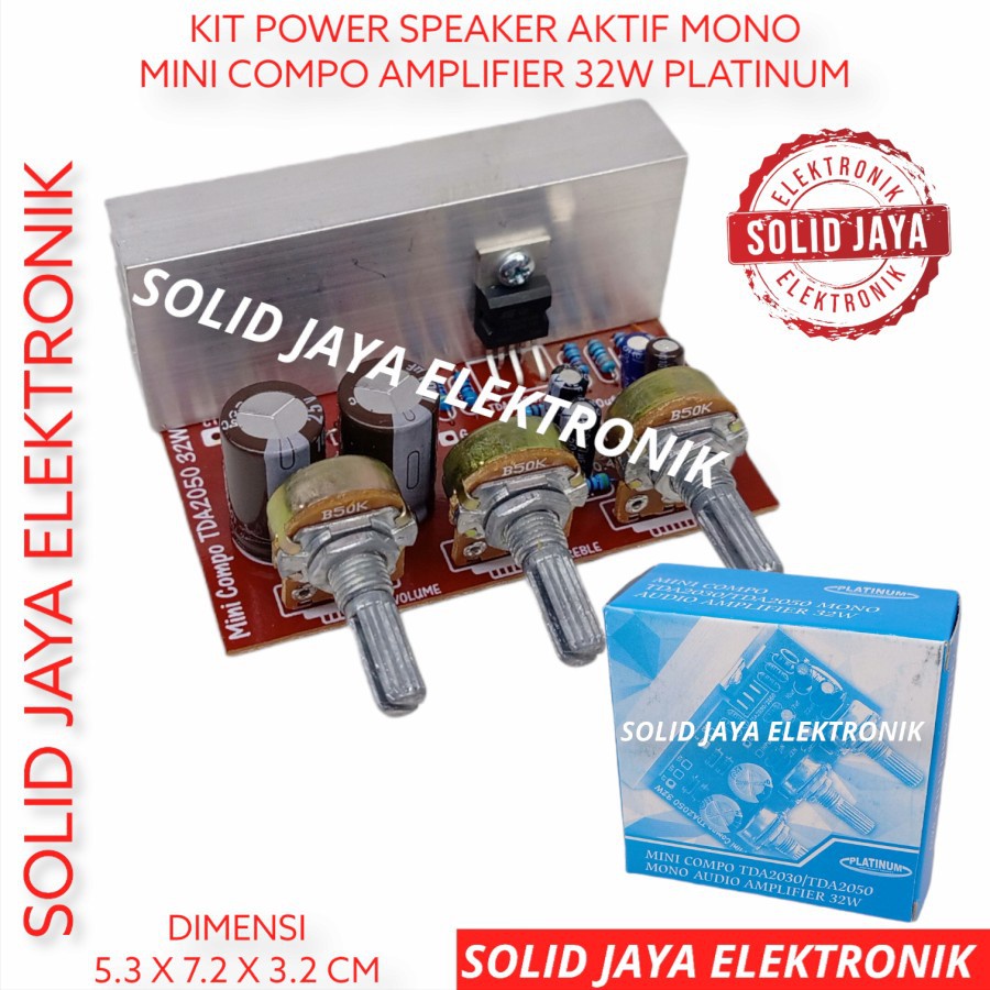 KIT POWER SPEAKER AKTIF MINI COMPO 32W TDA2030 AMPLI AMPLIFIER MONO TDA 2030 MINI PLATINUM ASLI