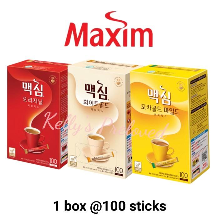 

MAXIM COFFEE 1 BOX isi 100 sachet | MOCHA WHITE ORIGINAL KOPI KOREA Best Seller