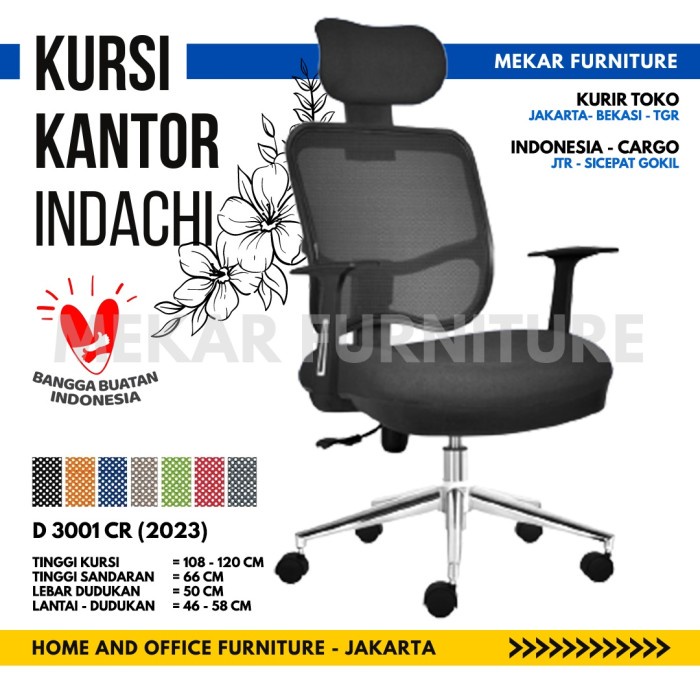 Promo Kursi Kantor Indachi D 3001 Cr - Kaki Chrome