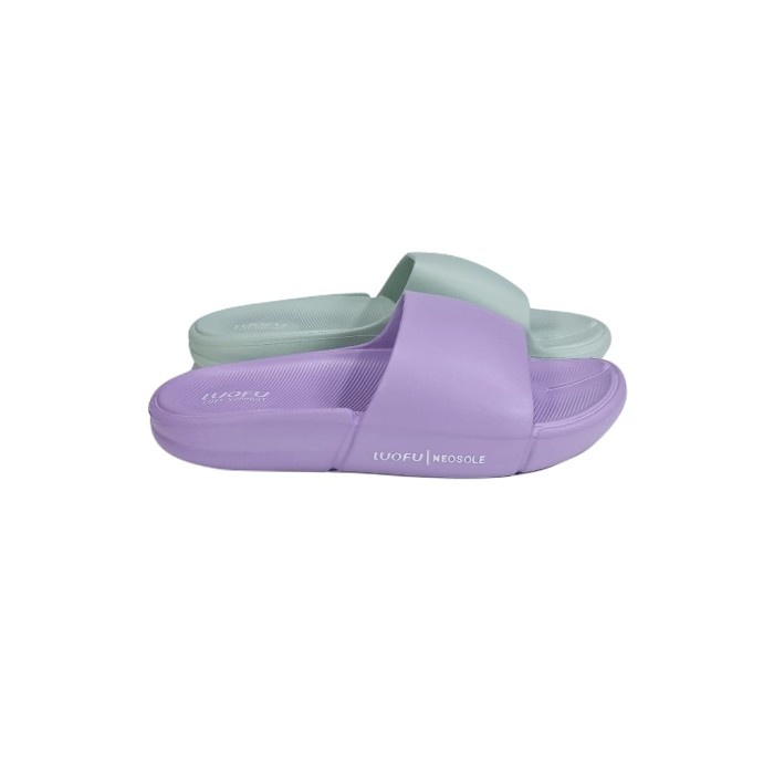 NEW sandal wanita luofu sendal karet cewek slop import E6211BW