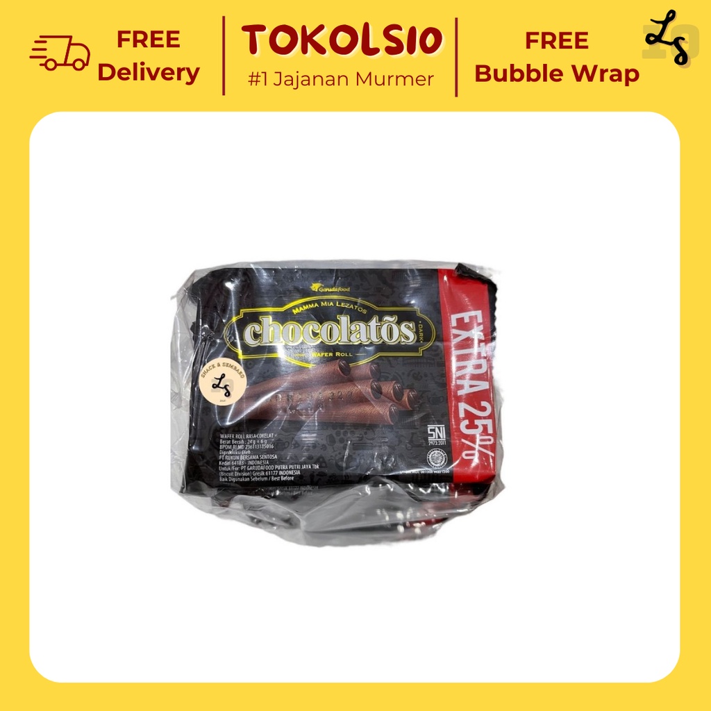 

Gery Chocolatos Wafer Roll Dark Mini 1 Pack Isi 10 pcs @24+6gr