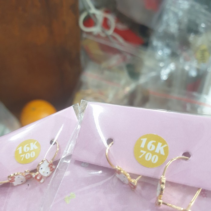 ✨Ori Anting Anak Desi Hello Kitty Merah Sanrio Ubs Emas Asli 700 70 Lucu Diskon