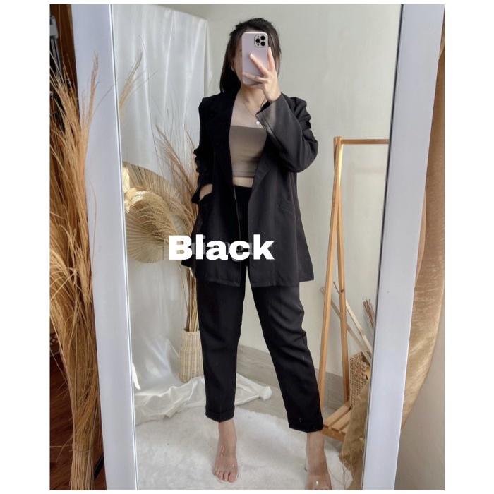 Set Blazer Wanita Blazer Kantor Outwear Polos