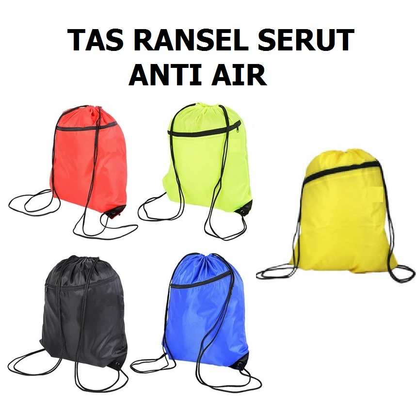 First Project Tas Serut Olahraga Anti Air Gym Fitness Drawstring Bag