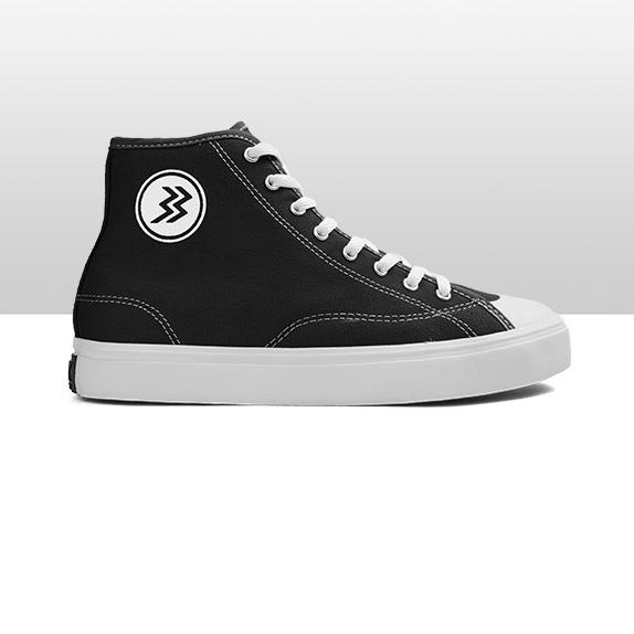 Geoff Max - Timeless HI Black White | Shoes Vulcanized | Sepatu | Sneakers | Sepatu Pria Wanita