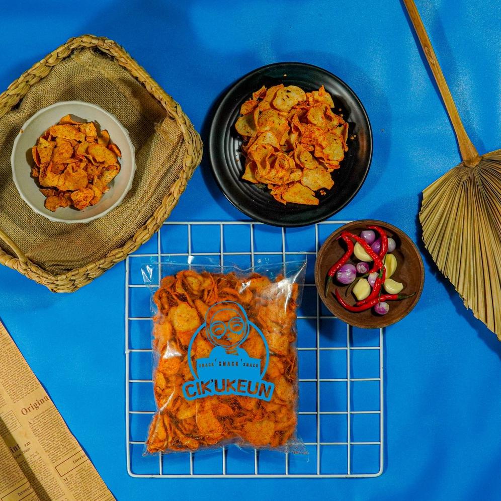 

Termurah [ CIKUKEUN 250gr ] - BUNDLING 4 - Basreng Stick Keripik Singkong Pisang - Pedas Manis Gurih - Cemilan Best Seller