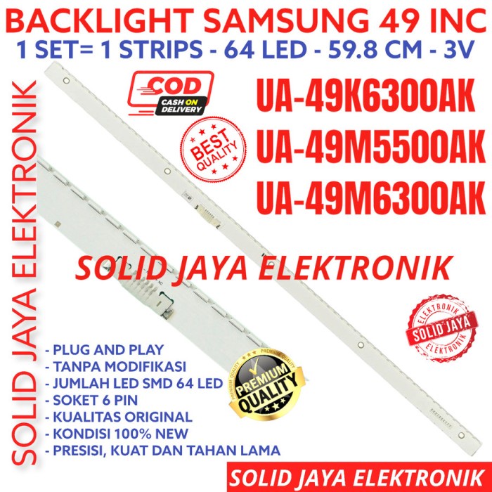 [Ori] Backlight Tv Led Samsung 49 Inc Ua 49K5500 49K6300 Ak 49K Lampu Bl In Bisa Gojek