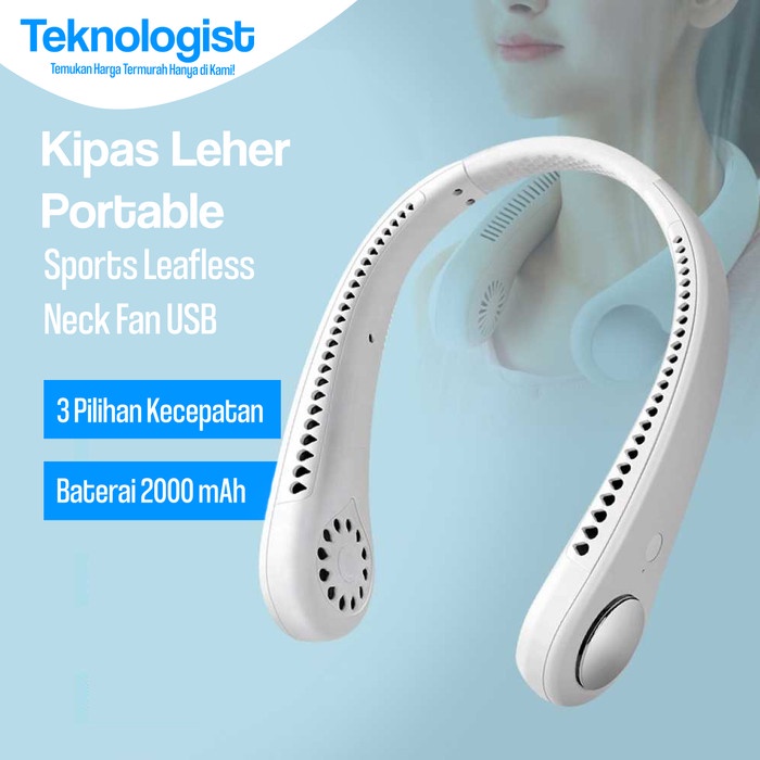 TERBARU Kipas Angin Leher Portable Sports Leafless Neck Fan USB /KIPAS ANGIN MINI/KIPAS ANGIN