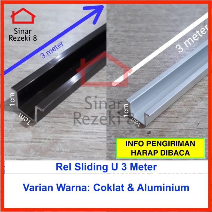 Rel Pintu Lemari Sliding U 3 Meter / Lemari Geser SD-02 U