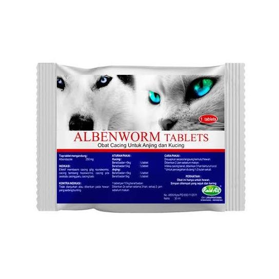 

BARANG TERBARU !!! ALBENWORM TABLET OBAT CACING KUCING ANJING - TERLARIS