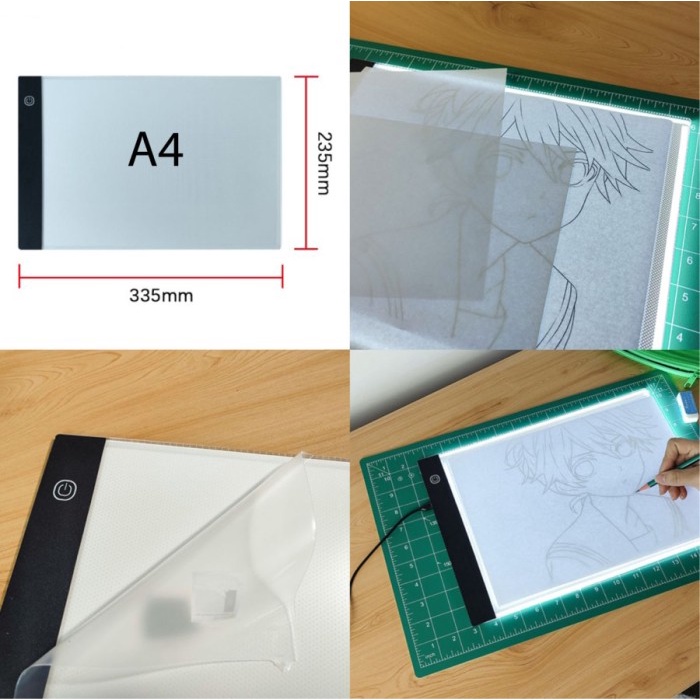 

Drawing Tracing A4 Copy Board Papan Jipak LED Light Pad Ultra Slim A4