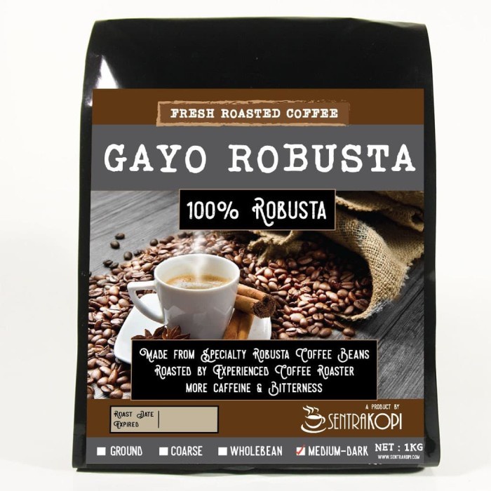 

Robusta Aceh Gayo 1 KG - Biji / Bubuk - Sentra Kopi - Premium Coffee