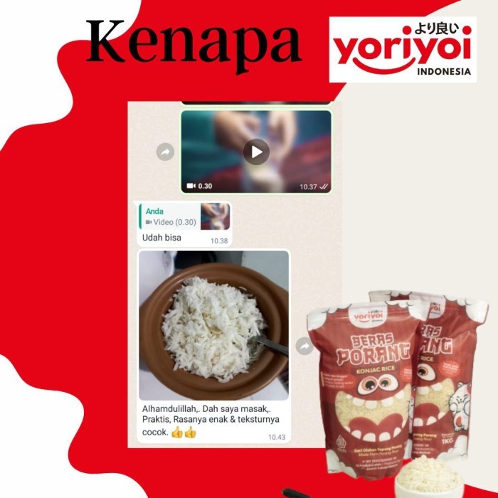 

Beras Shirataki Konyaku Porang Diet Keto YORIYOI