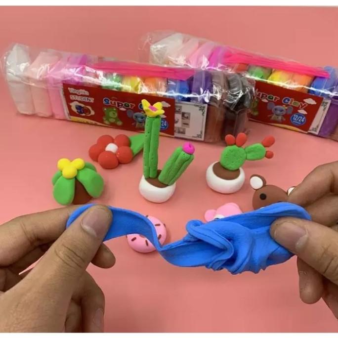 

BARANG TERBARU !!! SUPER CLAY SOFT COLOR PLASTICINE LILIN MAINAN SUPER LEMBUT RINGAN - TERLARIS