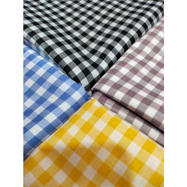 Kain Katun Yarndyed Motif Kotak/ Garis / Stripe / Salur