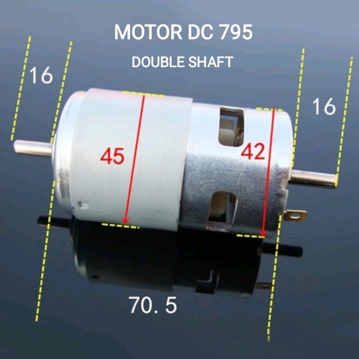Motor Dc 795 Double Shaft Speed Ball Bearing Dinamo 12V 24V