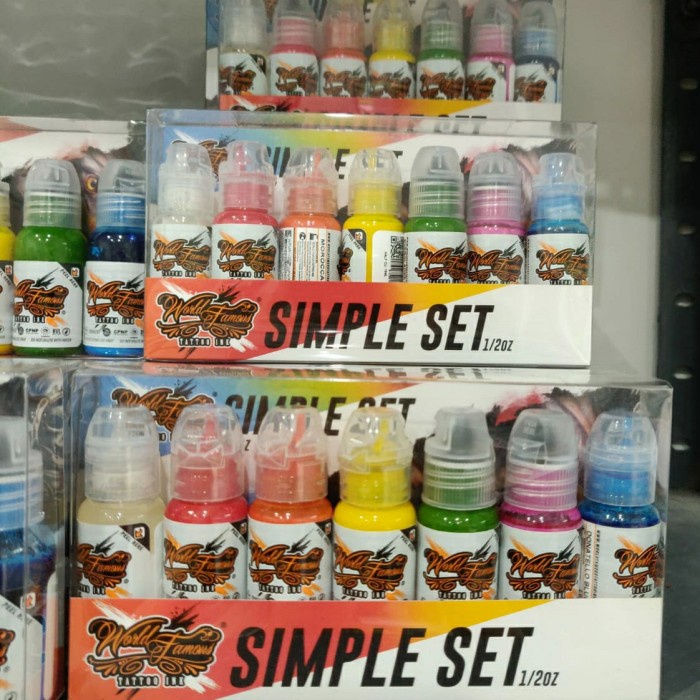 World Famous 7color simple set 1/2oz / tinta tattoo basic set 1/2oz