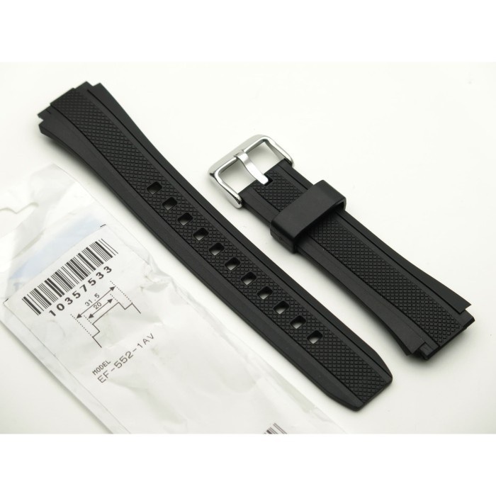 ✅Ori Tali Strap Casio Ef-552-1Av Edifice Original Ef-552 Rubber Limited