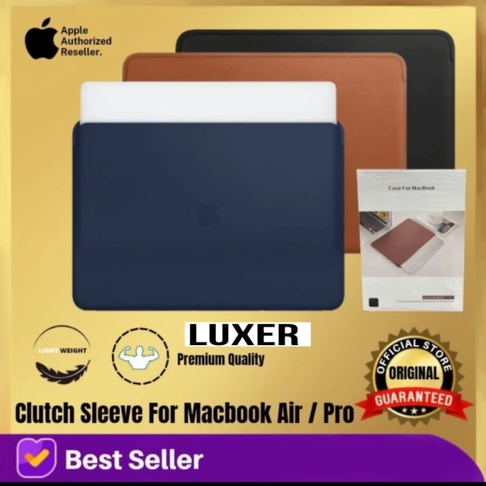 CLUTCH SLEEVE LEATHER ORIGINAL NEW MACBOOK AIR 13.6 M2 2022 TAS 13 ORI