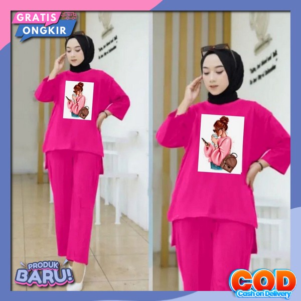 Pakean Stln Perempuan Baju Satu Stel Bju Stlan Wanita Import Oneset Terkini Murah Pakaian 1 Set Rema