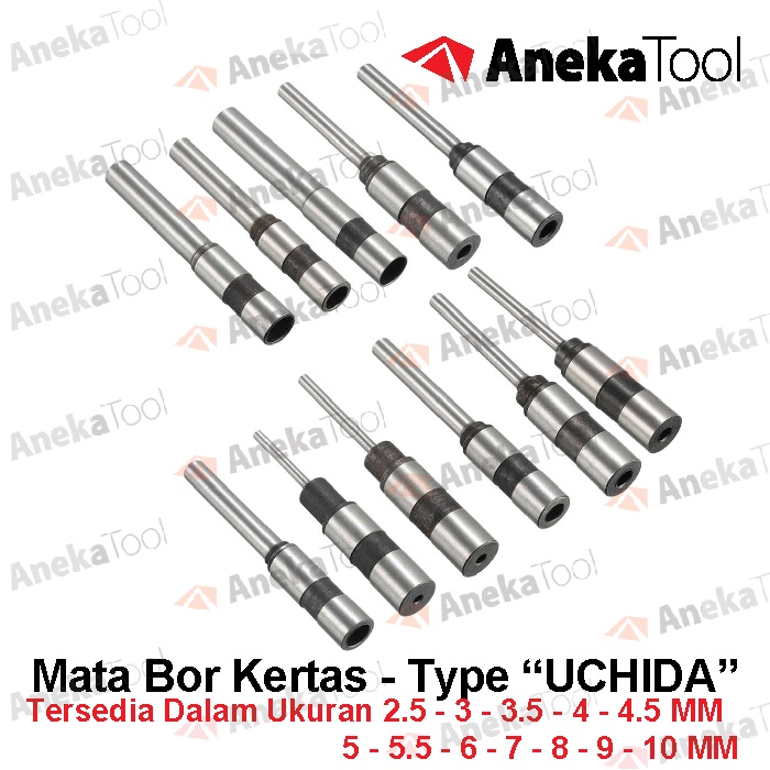 

Anekatool Mata Bor Kertas Uchida - Pembolong Kertas Ukuran 2.5- 10 Mm