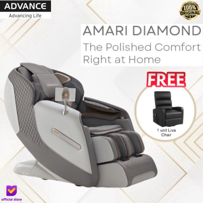 Kursi Pijat ADVANCE Amari Diamond HS8911 - Kategori: Massage Chair, Warna: Brown/Grey