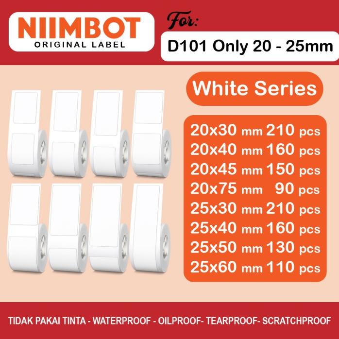 

For Sale Label Stiker Niimbot D101 Only 20-25Mm Sticker Thermal Refill - White Hemat