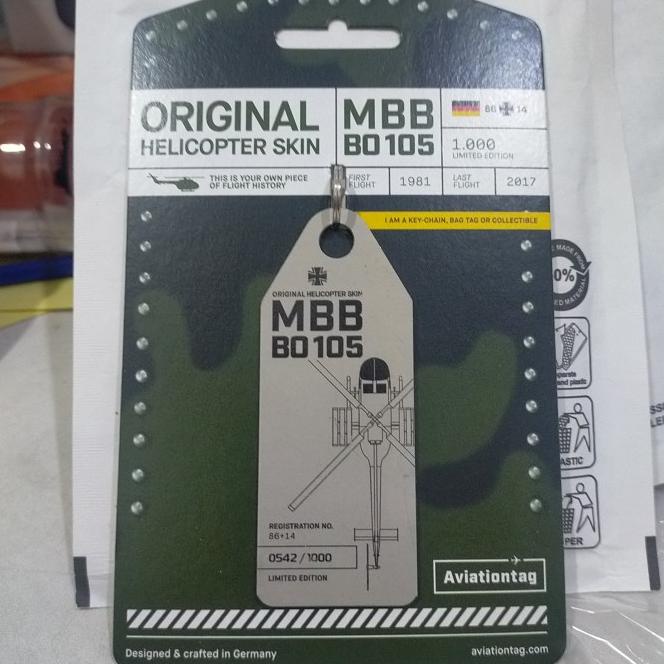 Aviation Tag Helicopter Bo 105
