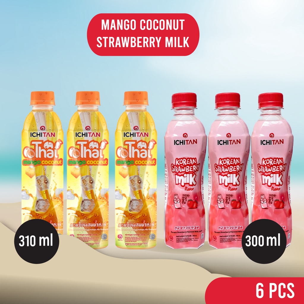 

Ichitan Mango Coconut and Ichitan Korean Strawberry Milk 310ml | Bundling 6