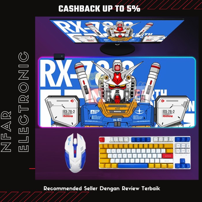 SET KEYBOARD MOUSE WIRED ANIME GUNDAM STYLE KEYBOARD MECHANICAL ORIGINAL