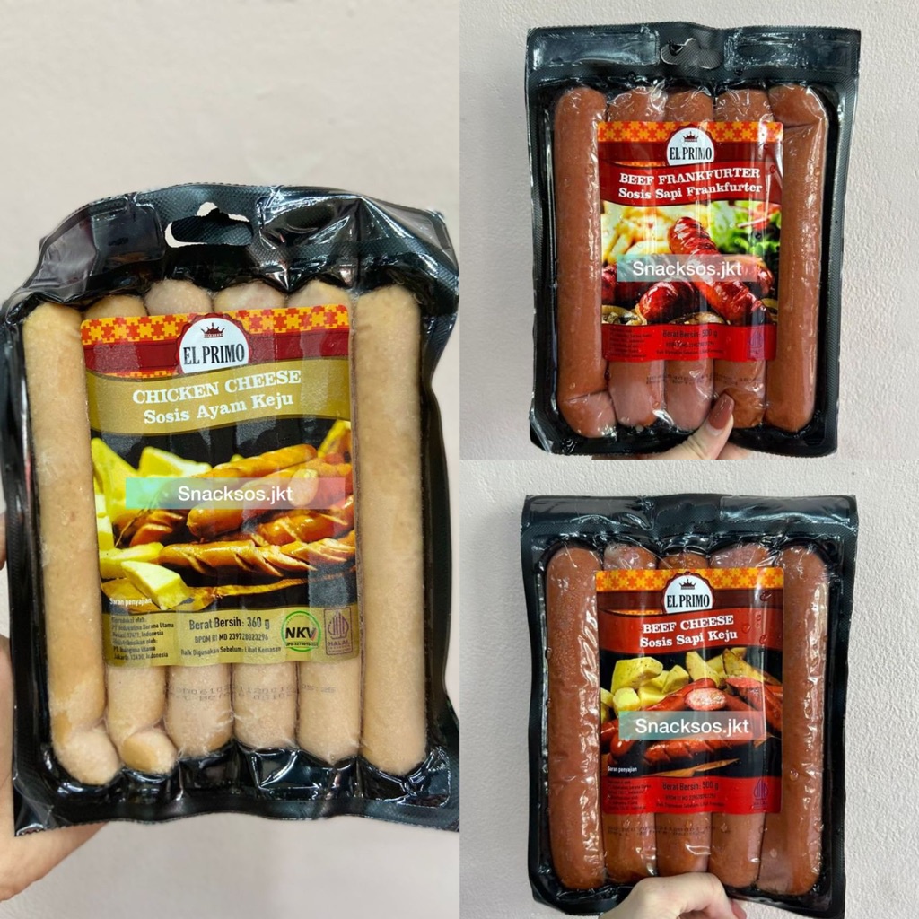 

[500Gr] Elprimo Sausage Sosis Sapi Keju / Beef Frankfurter / Sosis Ayam Chien Cheese - El Primo