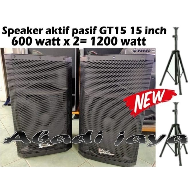 SPEAKER BLACK SPIDER GT15 GT 15 GT15PS 15 inch AKTIF PASIF GT 15PS ORI