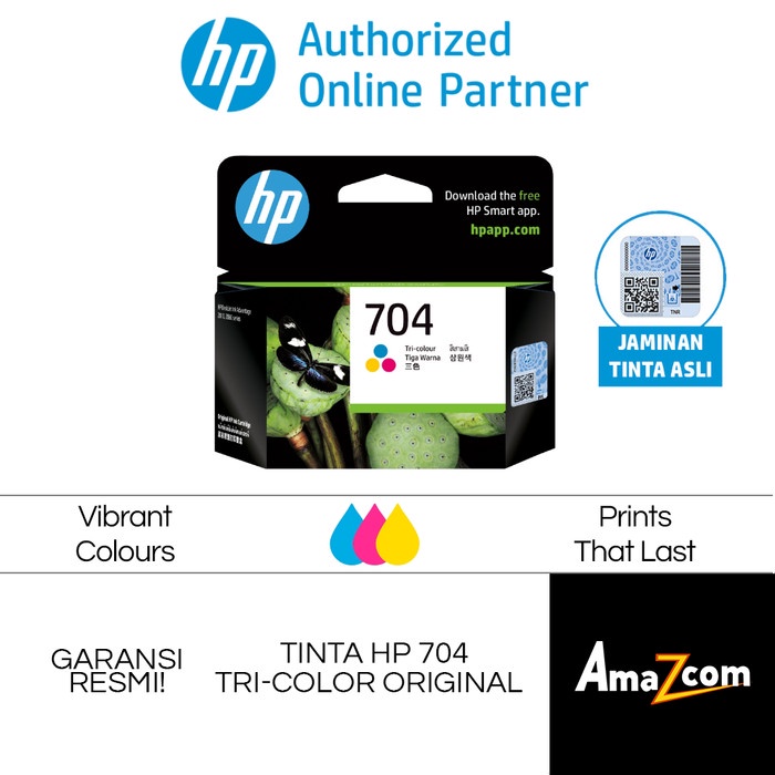 

TINTA HP 704 TRI-COLOR / WARNA INK CARTRIDGE ( CN693AA )