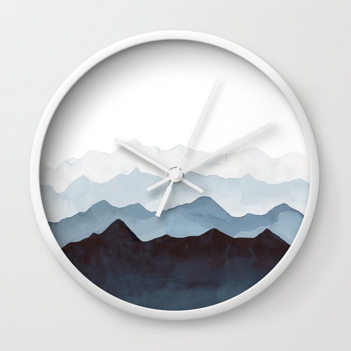 Jam Dinding Pemandangan Pegunungan Indigo