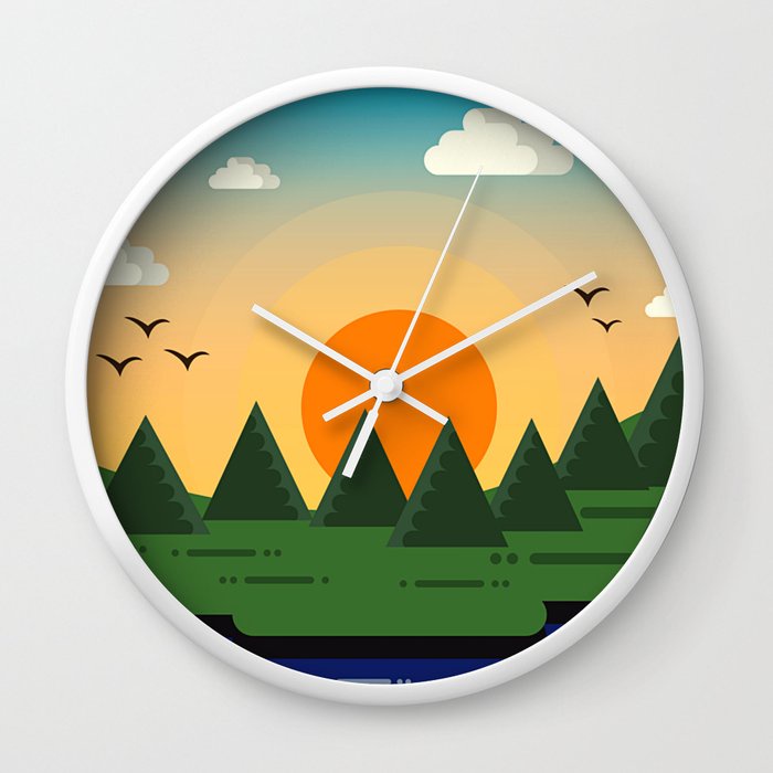 pemandangan alam Jam Dinding