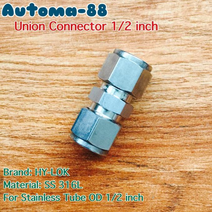 Union Connector Sambung Pipa Tubing 1/2" Inch OD Tube Stainles SS316