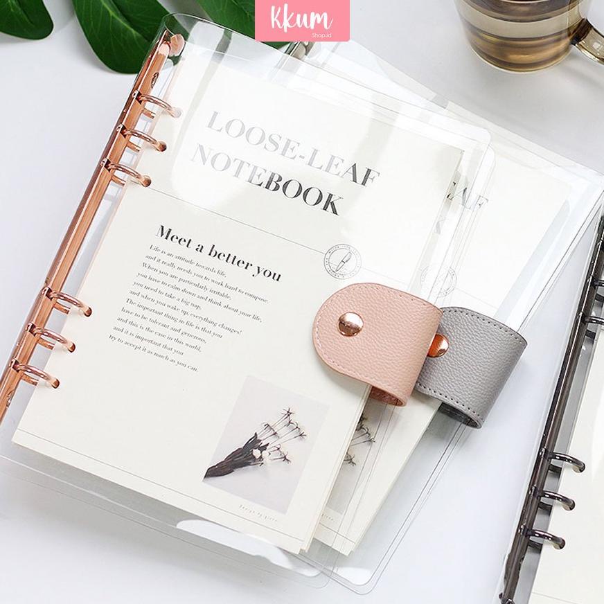 

Elegant Binder A5 Transparan Binder with Clip Note Book Rose Gold Binder