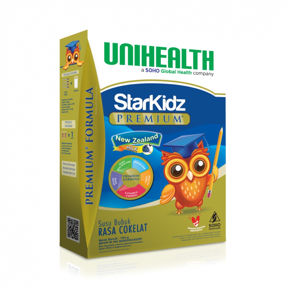 

Starkidz Premium Susu Anak New Zealand Cokelat Vanila Starvitz Nutra 750 gr Star Vitz Unihealth Soho