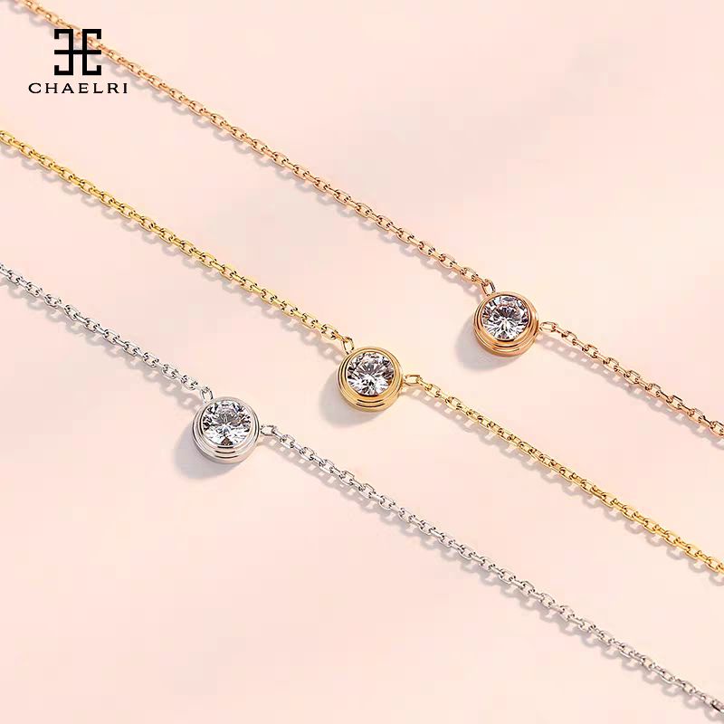 KALUNG TITANIUM WANITA ASLI / RANTAI LIONTIN PERMATA SATU