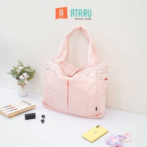 ATARU TOTE BAG NYLON - PINK DUSTY