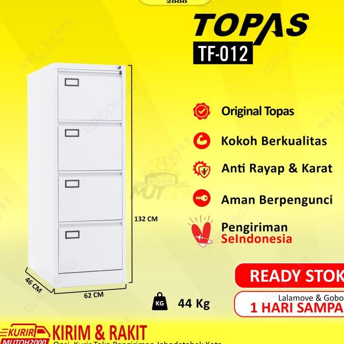 

Best Sales Topas Tf-012 Filling Cabinet 4 Laci Filing Kabinet Besi 4 Laci Terbaik