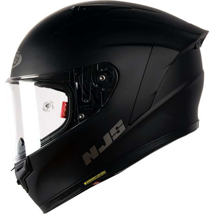 Njs Zx-1R Solid Hitam - Gloss/Doff - Helm Full Face