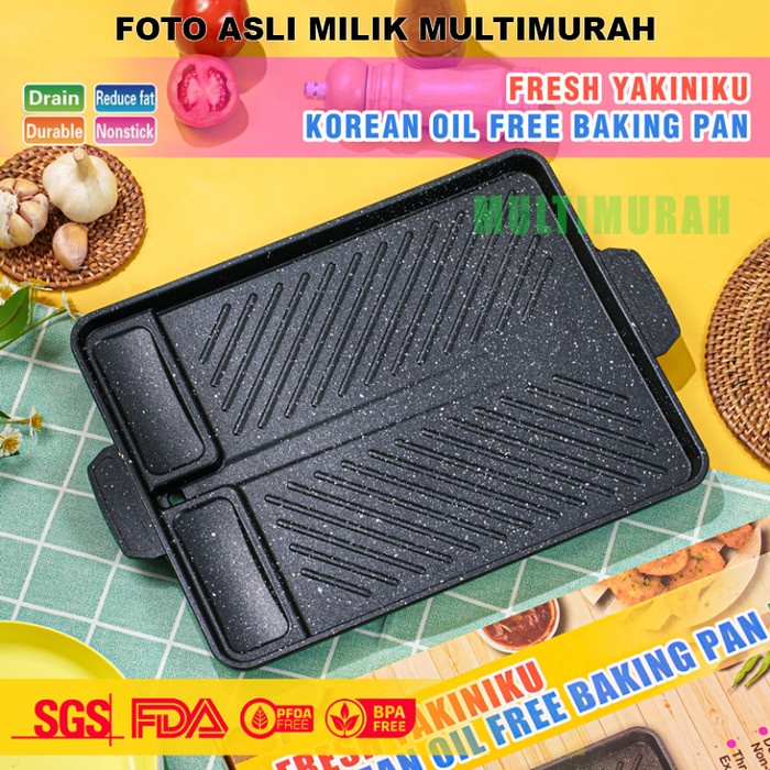 TERLARIS KOCHI MULTI GRILL PAN alat pemanggang bakar sate ayam BBQ BAGUS TEFLON /GRILL PEN/BAKARAN