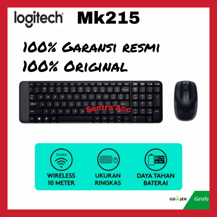 LOGITECH MK215 WIRELESS KEYBOARD MOUSE ORIGINAL / LOGITECH MK 215 ORIGINAL
